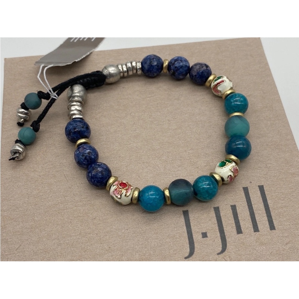 J. Jill Bracelet with Blue and Teal Beads Brand New with Tags